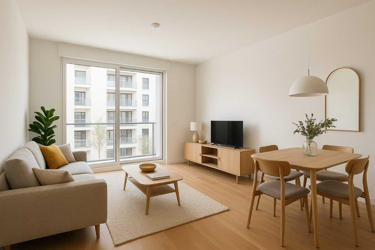 Salón acogedor utilizado para valorar el precio de alquiler de una vivienda